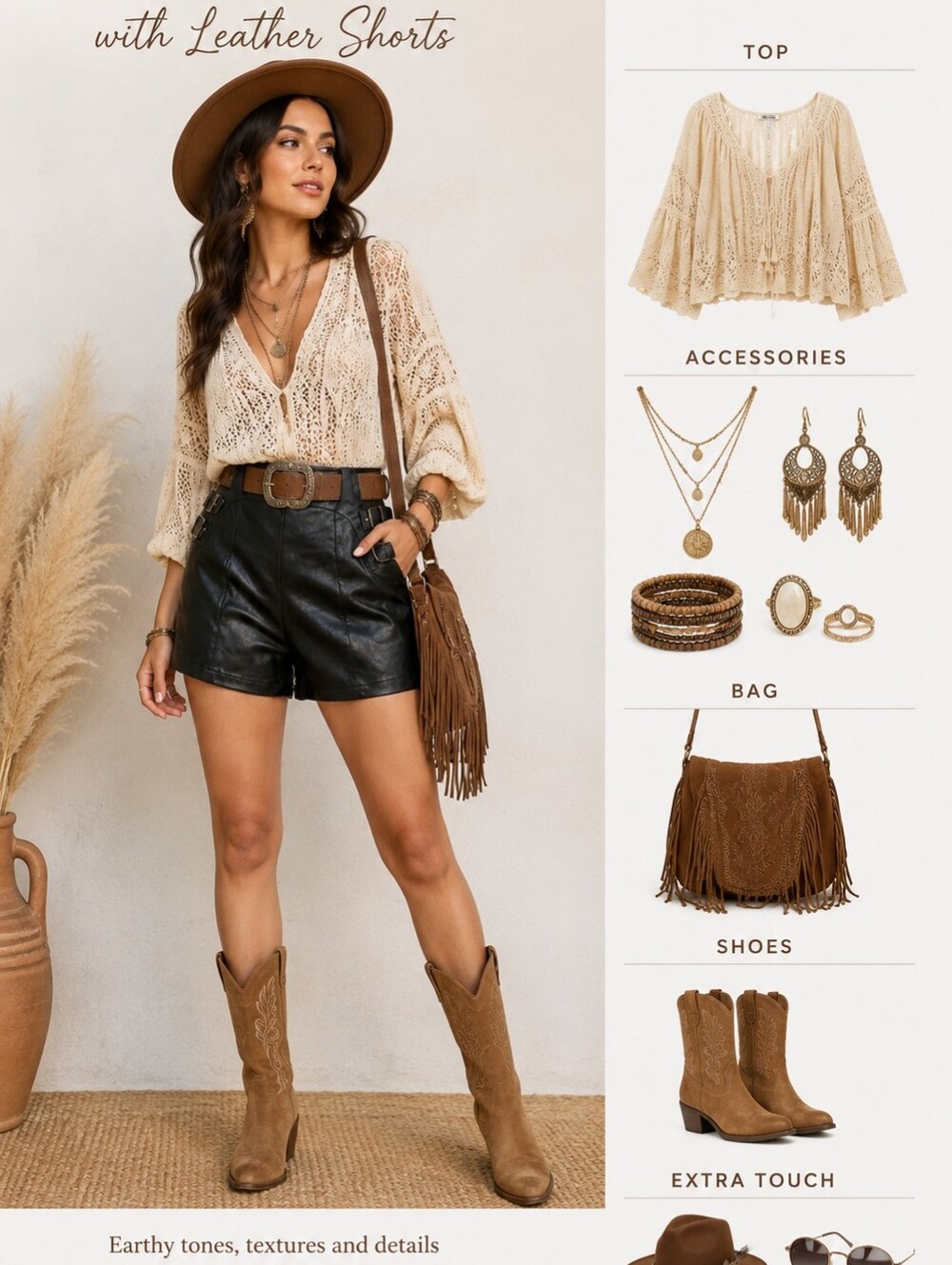 L'ATISTE Black High-Waist Faux Leather Buckle Shorts